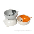 Ceramic Pet Cat Dog Food Bowl With Stand